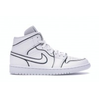 Женские кроссовки Jordan 1 Mid Iridescent Reflective White (W)