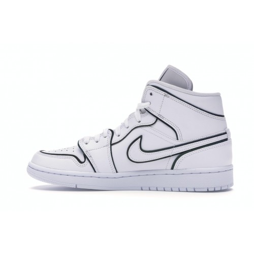 Кроссы Jordan 1 Mid Iridescent Reflective White (W) - женская сетка размеров