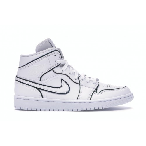 Кроссы Jordan 1 Mid Iridescent Reflective White (W) - женская сетка размеров
