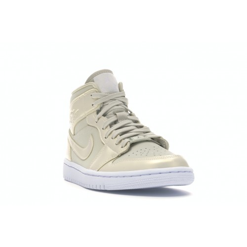 Кроссы Jordan 1 Mid Goose Feather Yellow (W) - женская сетка размеров