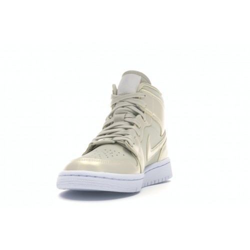 Кроссы Jordan 1 Mid Goose Feather Yellow (W) - женская сетка размеров