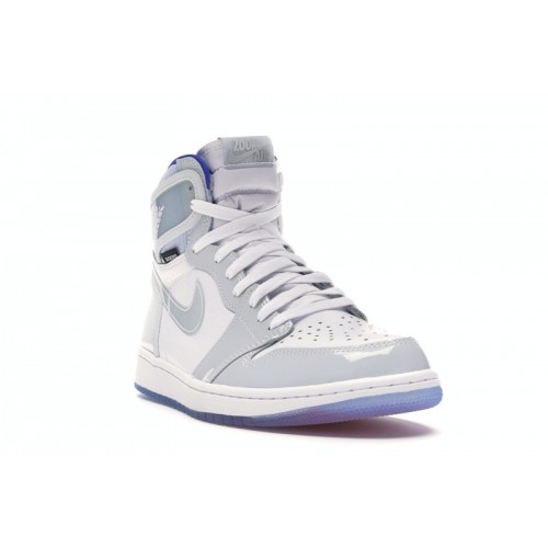 Кроссы Jordan 1 Retro High Zoom White Racer Blue - мужская сетка размеров