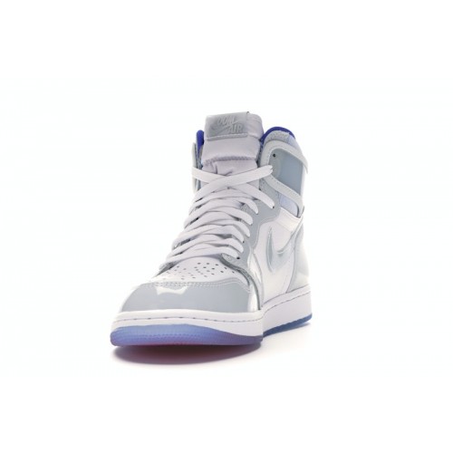 Кроссы Jordan 1 Retro High Zoom White Racer Blue - мужская сетка размеров