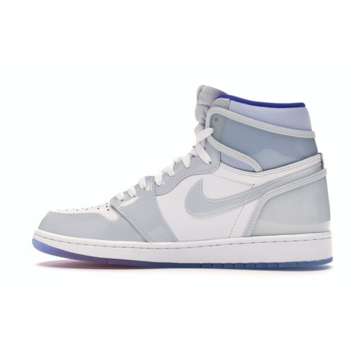 Кроссы Jordan 1 Retro High Zoom White Racer Blue - мужская сетка размеров