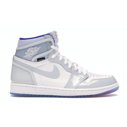 Кроссы Jordan 1 Retro High Zoom White Racer Blue - мужская сетка размеров