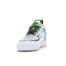 Кроссовки Nike Air Force 1 Low Worldwide White Blue Fury Volt