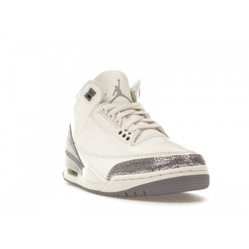 Wmns Air Jordan 3 Retro Sail Metallic Silver - женская сетка размеров
