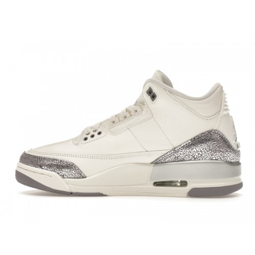 Wmns Air Jordan 3 Retro Sail Metallic Silver - женская сетка размеров