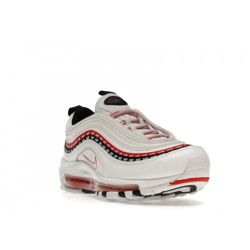 Кроссы Nike Air Max 97 Sketch Logo White Black Red - мужская сетка размеров