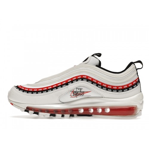 Кроссы Nike Air Max 97 Sketch Logo White Black Red - мужская сетка размеров