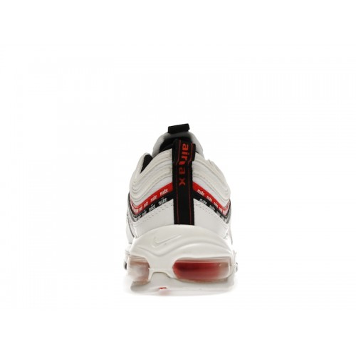 Кроссы Nike Air Max 97 Sketch Logo White Black Red - мужская сетка размеров