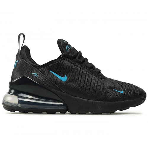 Кроссы Nike Air Max 270 Black Imperial Blue (GS) - подростковая сетка размеров