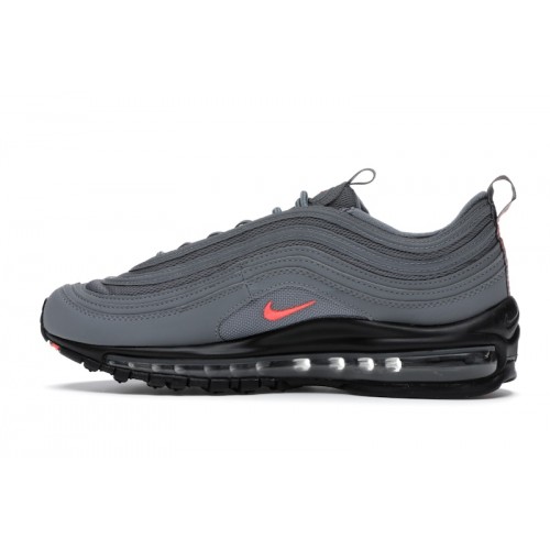 Nike Air Max 97 BG Cool Grey Crimson - подростковая сетка размеров