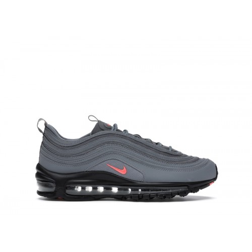 Nike Air Max 97 BG Cool Grey Crimson - подростковая сетка размеров