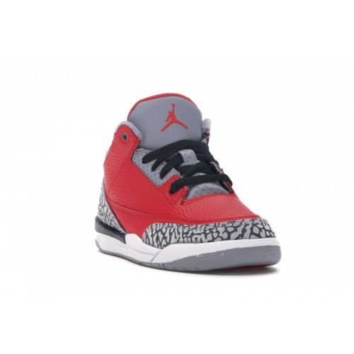 Кроссы Jordan 3 Retro SE Fire Red (PS) - детская сетка размеров