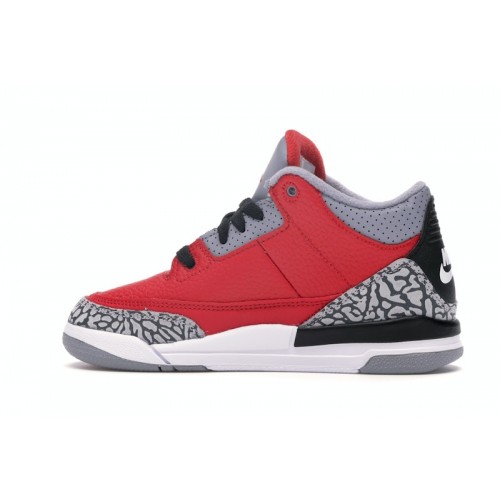 Кроссы Jordan 3 Retro SE Fire Red (PS) - детская сетка размеров