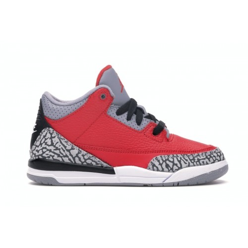 Кроссы Jordan 3 Retro SE Fire Red (PS) - детская сетка размеров