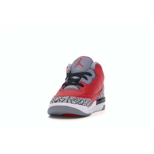 Кроссы Jordan 3 Retro SE Fire Red (TD) - детская сетка размеров