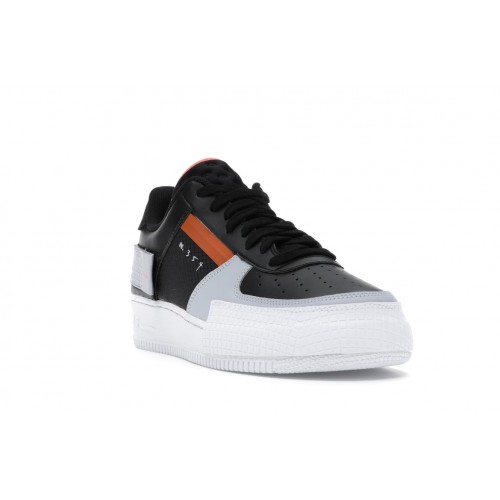Кроссы Nike Air Force 1 Type Black Hyper Crimson - мужская сетка размеров