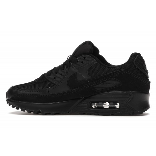 Кроссы Nike Air Max 90 Recraft Triple Black (W) - женская сетка размеров