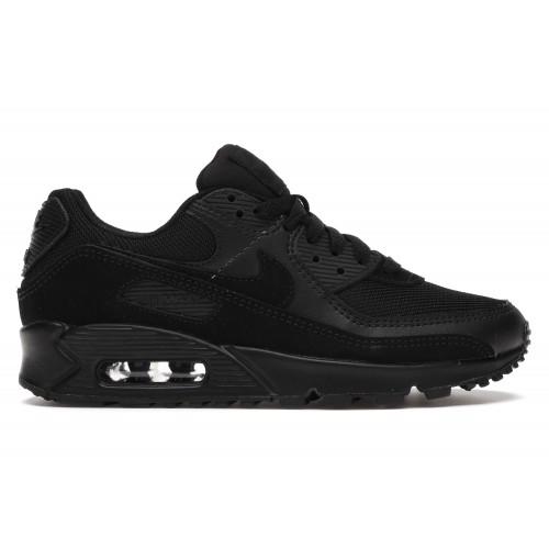 Кроссы Nike Air Max 90 Recraft Triple Black (W) - женская сетка размеров