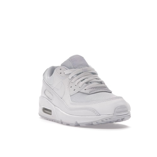 Кроссы Nike Air Max 90 Triple White (W) - женская сетка размеров