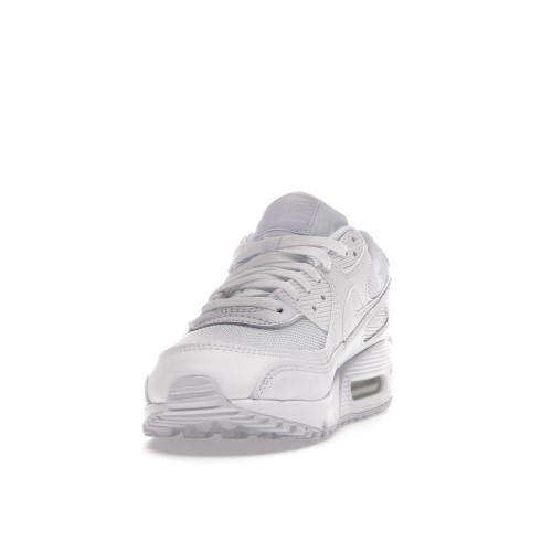 Кроссы Nike Air Max 90 Triple White (W) - женская сетка размеров