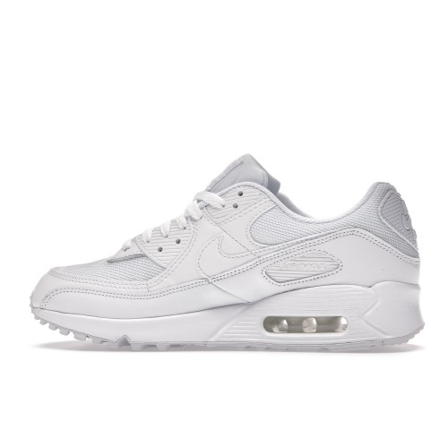 Кроссы Nike Air Max 90 Triple White (W) - женская сетка размеров