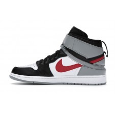 Jordan 1 High FlyEase Black Particle Grey Gym Red
