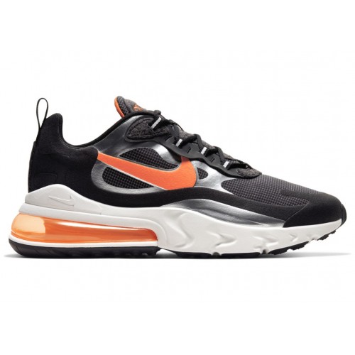 Кроссы Nike Air Max 270 React Black Total Orange - мужская сетка размеров