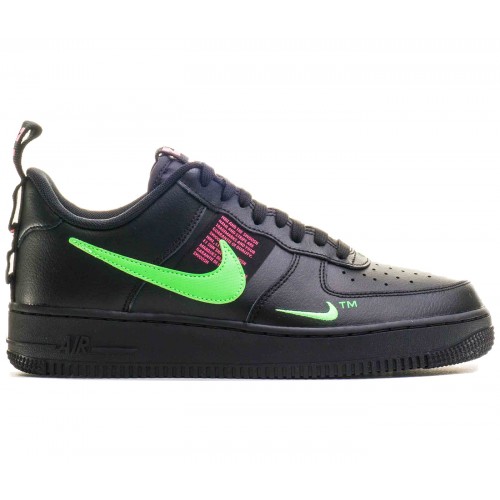 Кроссы Nike Air Force 1 Low Utility Black Hyper Pink Scream Green - мужская сетка размеров