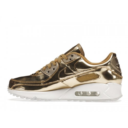 Кроссы Nike Air Max 90 Metallic Gold (2020) (W) - женская сетка размеров