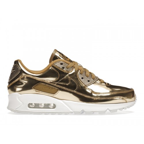 Кроссы Nike Air Max 90 Metallic Gold (2020) (W) - женская сетка размеров