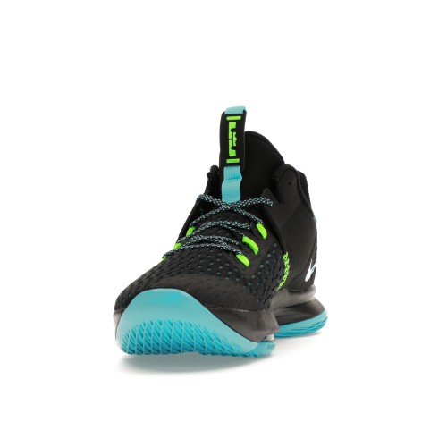 Кроссы Nike LeBron Witness 5 Black Light Blue Fury - мужская сетка размеров