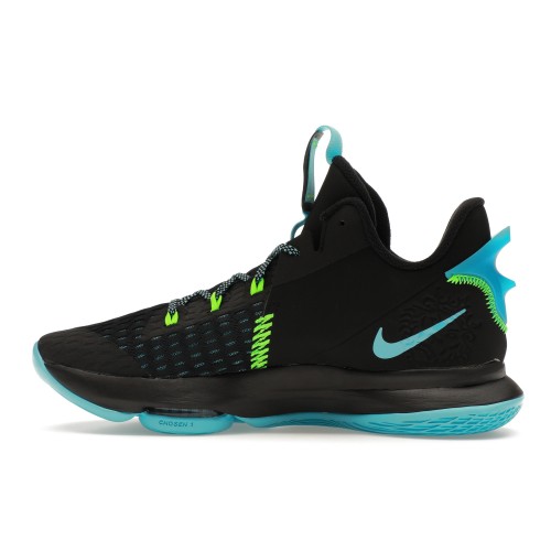 Кроссы Nike LeBron Witness 5 Black Light Blue Fury - мужская сетка размеров