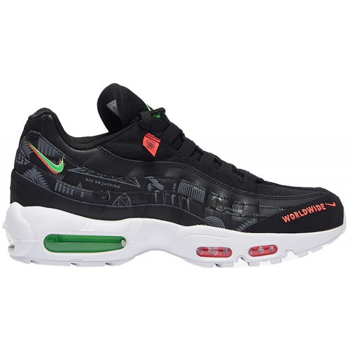 Кроссы Nike Air Max 95 Worldwide Pack Black - мужская сетка размеров