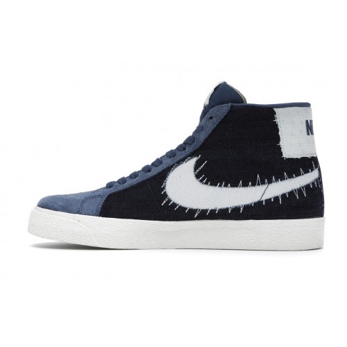 Кроссы Nike SB Zoom Blazer Mid Sashiko Mystic Navy - мужская сетка размеров