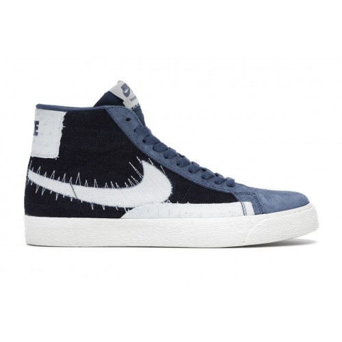 Кроссы Nike SB Zoom Blazer Mid Sashiko Mystic Navy - мужская сетка размеров