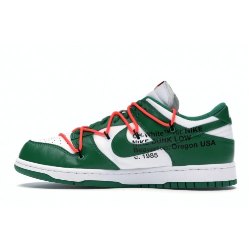 Кроссы Nike Dunk Low Off-White Pine Green - мужская сетка размеров