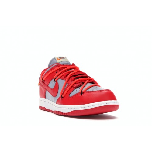 Кроссы Nike Dunk Low Off-White University Red - мужская сетка размеров