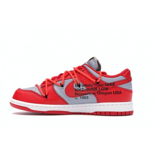 Кроссы Nike Dunk Low Off-White University Red - мужская сетка размеров