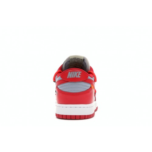 Кроссы Nike Dunk Low Off-White University Red - мужская сетка размеров
