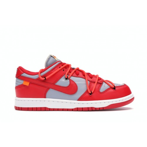Кроссы Nike Dunk Low Off-White University Red - мужская сетка размеров