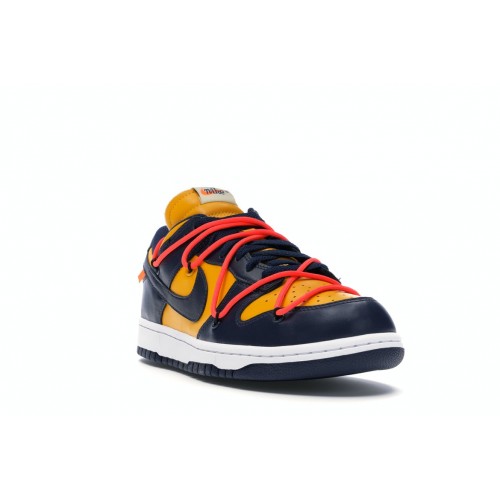 Кроссы Nike Dunk Low Off-White University Gold - мужская сетка размеров