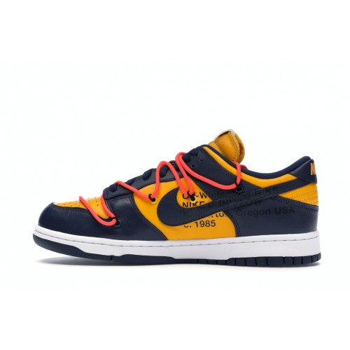 Кроссы Nike Dunk Low Off-White University Gold - мужская сетка размеров