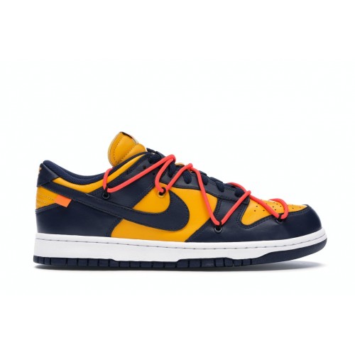 Кроссы Nike Dunk Low Off-White University Gold - мужская сетка размеров