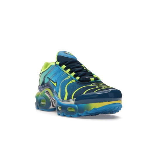 Кроссы Nike Air Max Plus Fade Blue Hero Volt (GS) - подростковая сетка размеров