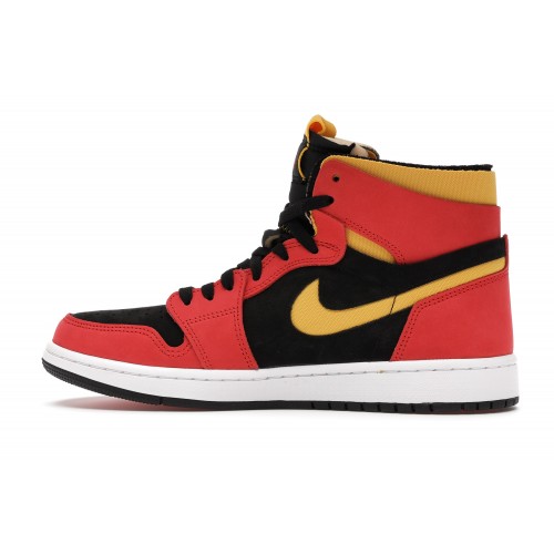 Кроссы Jordan 1 High Zoom Air CMFT Black Chile Red - мужская сетка размеров