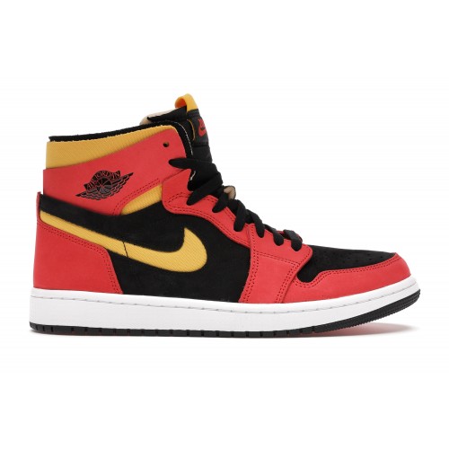 Кроссы Jordan 1 High Zoom Air CMFT Black Chile Red - мужская сетка размеров