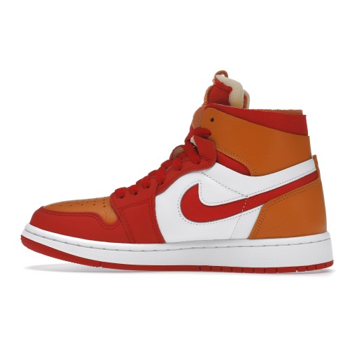 Кроссы Jordan 1 High Zoom Air CMFT Fire Red Hot Curry (W) - женская сетка размеров